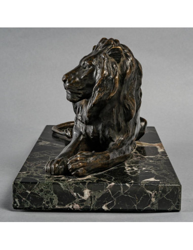 León de bronce patinado marrón,...