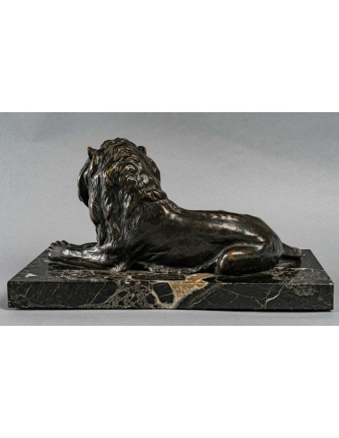 León de bronce patinado marrón,...