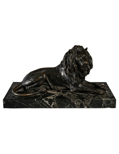 León de bronce patinado marrón,...
