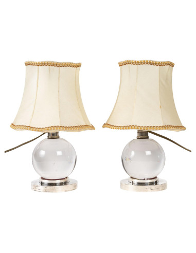 Pár křišťálových lamp, Jaques ADNET,...