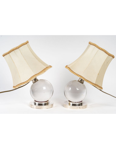 Paar Kristalllampe ADNET Jaques, 1940
