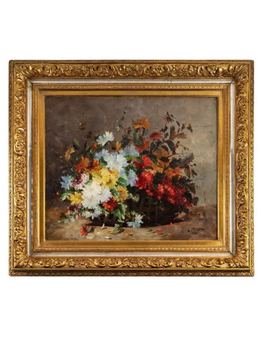 Tableau Nature Morte Aux Fleurs...