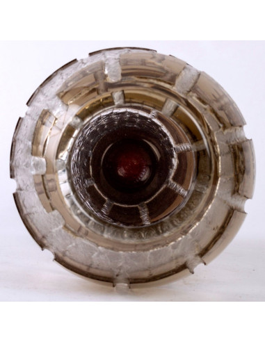 Large Smoked Glass Vase - Geometric...
