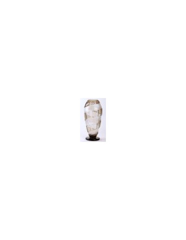 Large Smoked Glass Vase - Geometric...