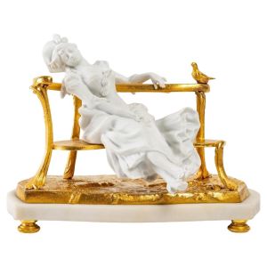 Miniatura in biscuit e bronzo fine XIX