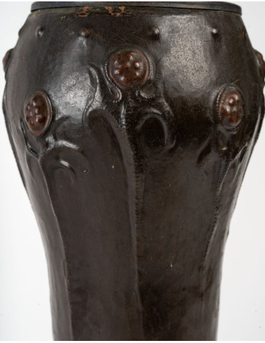 Beautiful patinated copper lamp base,...