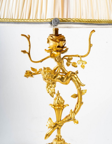 Lampada in bronzo dorato Fine Ottocento