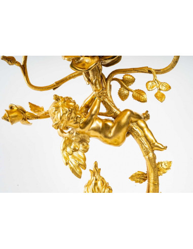 Lampe En Bronze Doré Fin XIX