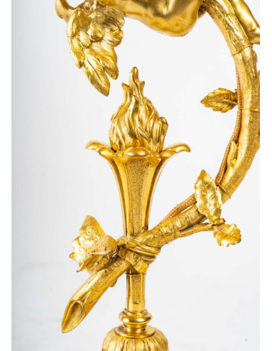 Lampe En Bronze Doré Fin XIX