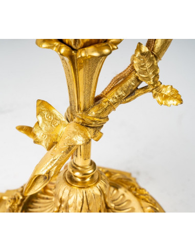 Lámpara de bronce dorado Finales del...