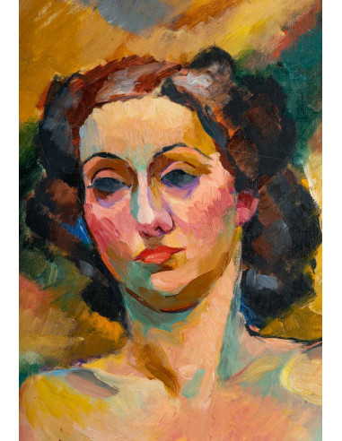 女性肖像，装饰艺术风格，约 1930 年