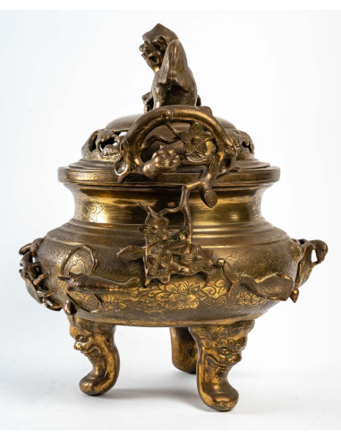 青铜香水炉，越南，19 世纪