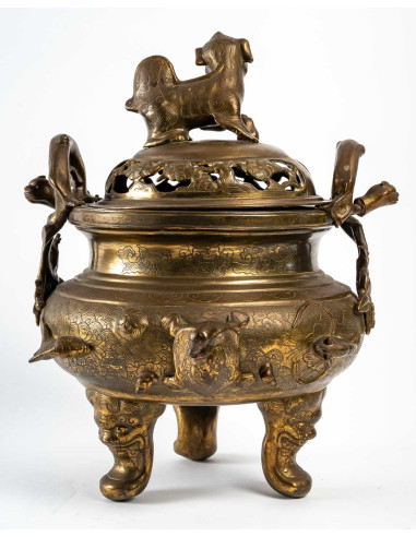 青铜香水炉，越南，19 世纪