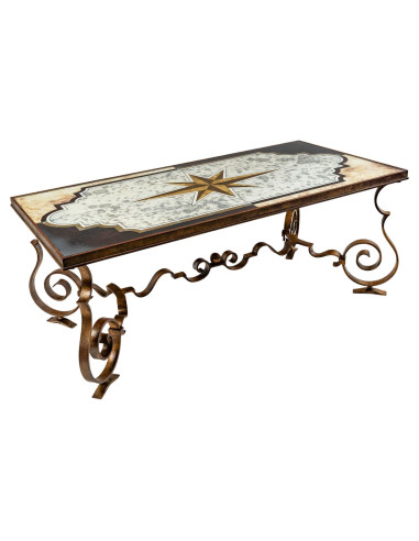 Table basse avec miroir de Max Ingrand