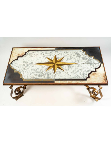 Coffee table with mirror by Max Ingrand