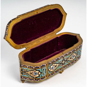 Pudełko, brąz cloisonné, XIX w 2