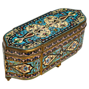 Scatola, bronzo cloisonné,...