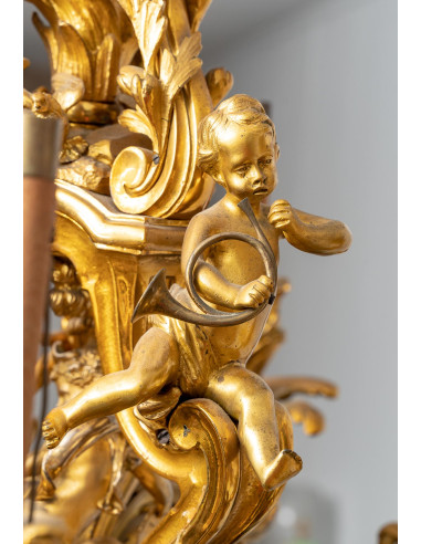 Candelabro de bronze dourado, século XIX