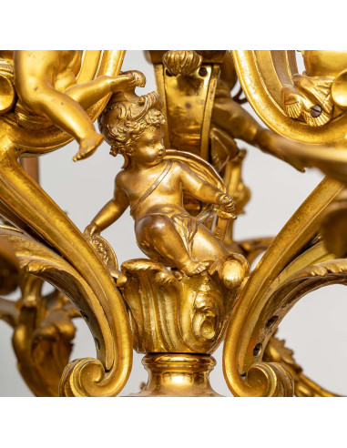 Candelabro de bronze dourado, século XIX