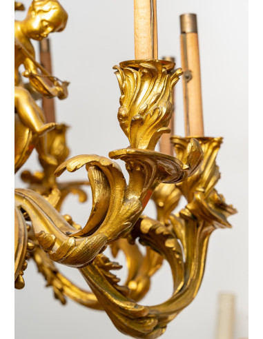 Candelabro de bronze dourado, século XIX