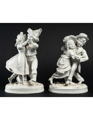 Pair of small Biscuit sculptures,...