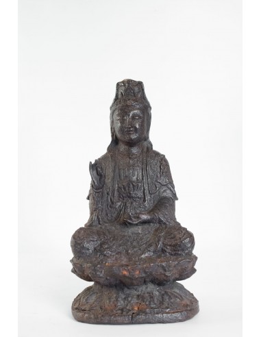 Iron Cast Buddha, Brown Patina, Unknown Dating