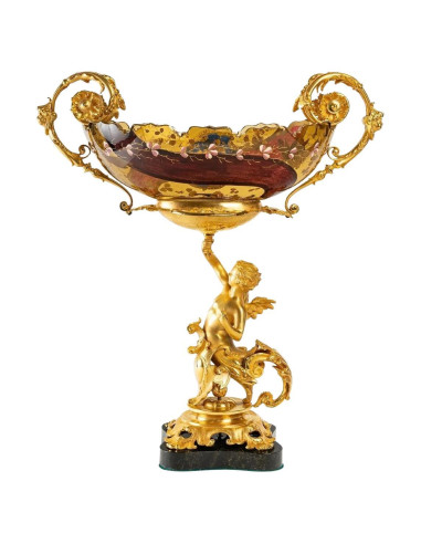 Cuenco de cristal de Bohemia, S. XIX