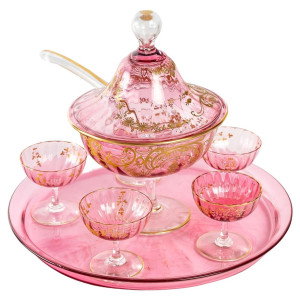 Vajilla de cristal rosa, S....