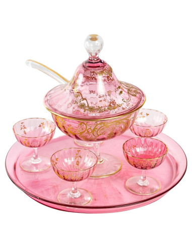 粉水晶餐具，19 世纪