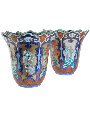 Important Pair Of Vases From Japan Signed Fuqukawa, Middle Of The Nineteenth Century