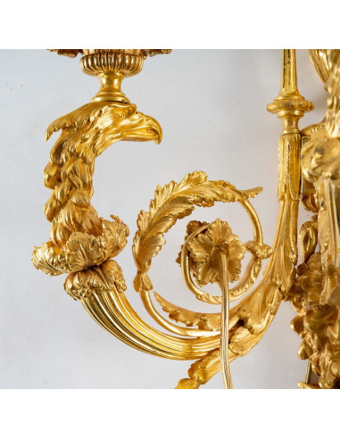 Par de arandelas de bronze dourado,...