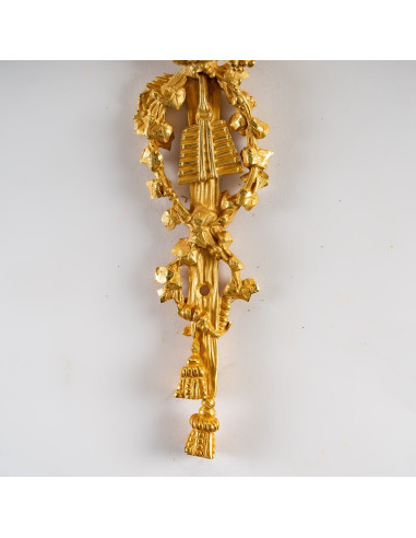 Pair of gilt bronze sconces, 19th...