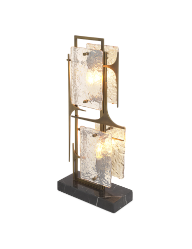 Lampe de table en laiton et verre "Zeno"