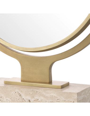 Contemporary table mirror in brass...