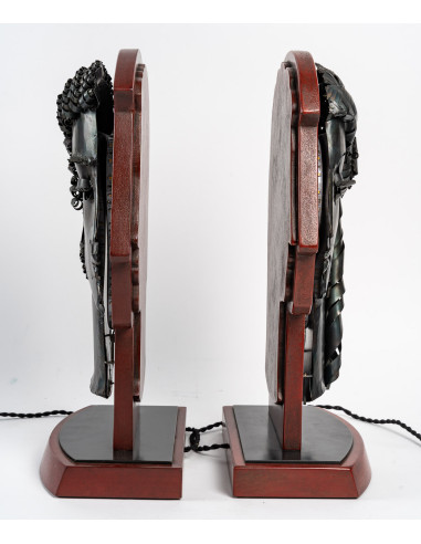 Two heads by Léon Masson, Lamp