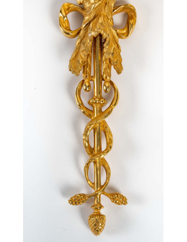 Par de arandelas de bronze dourado,...
