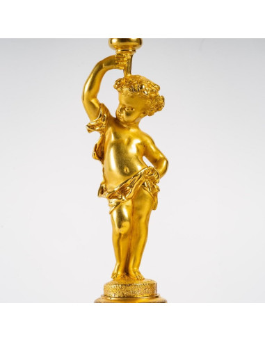 Par de castiçais Gilt Bronze e...