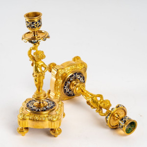 Pair of Gilt Bronze and... 2