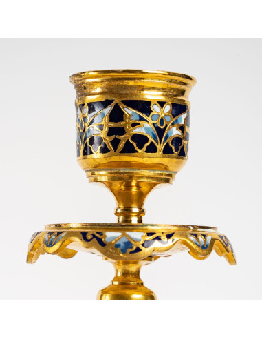 Par de castiçais Gilt Bronze e...