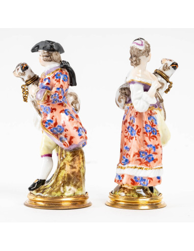 Par de frascos de perfume em porcelana