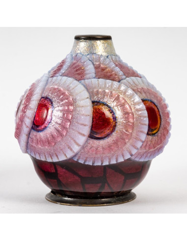 Vase Emaillé de Camille Fauré, Art Deco
