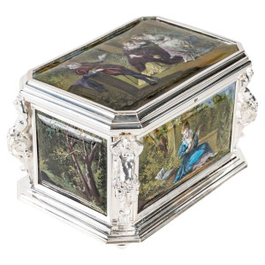 Caja de esmalte y bronce...