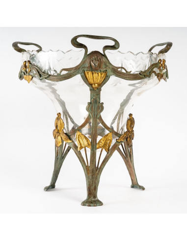 Coupe En Verre Et Métal, époque Art...