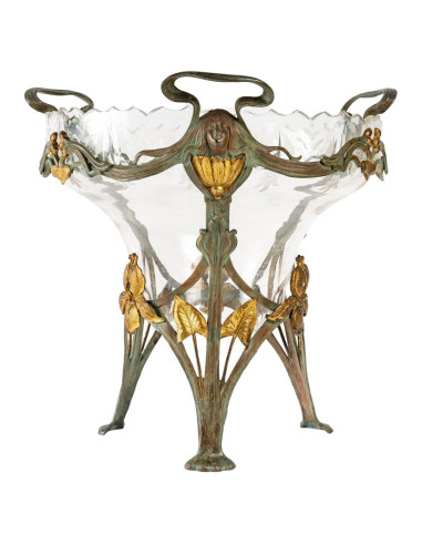 Coupe En Verre Et Métal, époque Art...