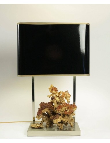 Lamp in Golden Bronze, Rock Crystal Sertie