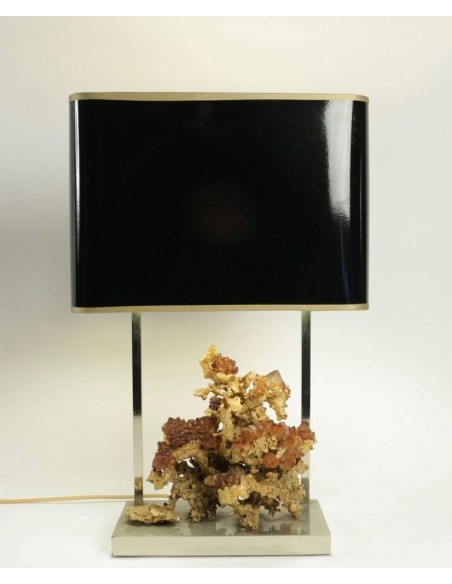 Lamp in Golden Bronze, Rock Crystal Sertie