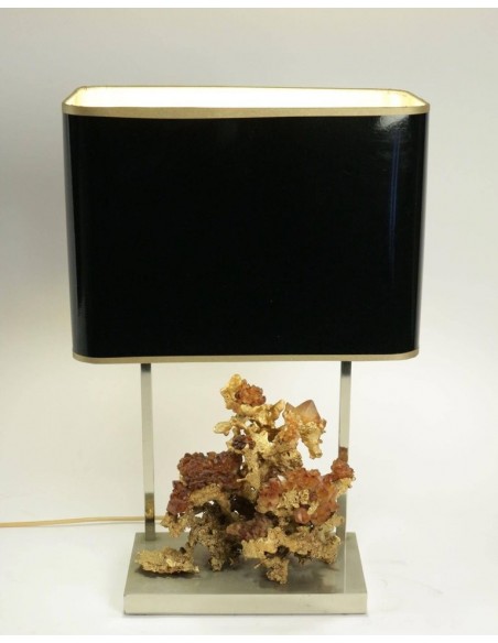Lamp in Golden Bronze, Rock Crystal Sertie