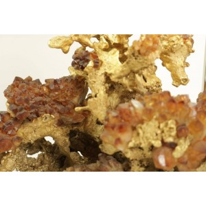 Lampada in bronzo dorato con cristalli di roccia 2
