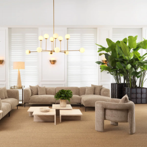 Poltrona in tessuto beige,... 2