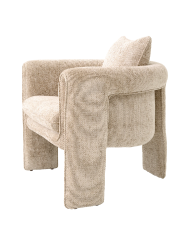 Beige fabric armchair, Model Toto.